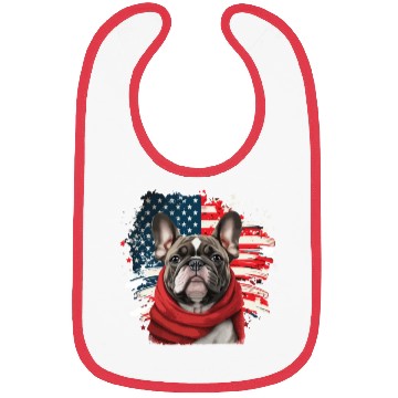 Discover America USA Flag 4th Of July American Dog Lover Bibs