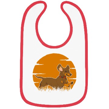 Discover Dachshund Running Sausage Dog Bibs