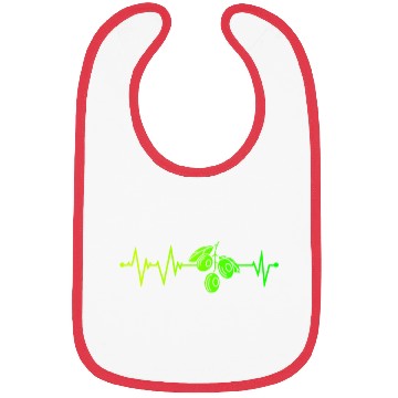 Discover Green Olive Heartbeat Bibs