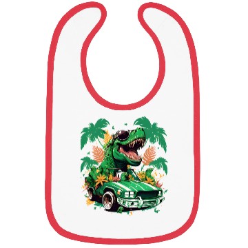Discover St Patricks Day Dinosaur Monster Truck Trex Bibs