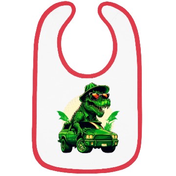 Discover St Patricks Day Dinosaur Monster Truck Trex Bibs