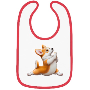 Discover Corgi dog in yoga pose Bibs