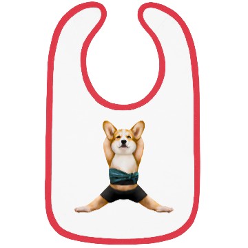 Discover Corgi dog in yoga pose Bibs