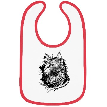 Discover Cute Space Cat In Tattoo Style Bibs