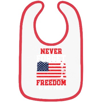 Discover Never Forget Freedom Is Not Free USA Memorial Day Bibs