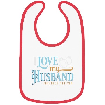 Discover I Love My Husband, wedding, marriage, bride, groom Bibs
