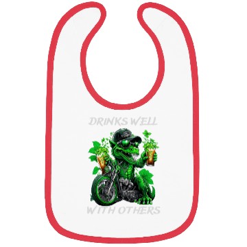 Discover Drinks well with others st patrick's day Dinosaur Bibs