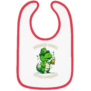 Discover Drinks well with others st patrick's day Dinosaur Bibs