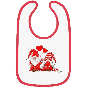 Discover Gnomes Couple Holding Hearts Love Pattern Bibs
