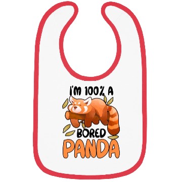 Discover Red Panda Bored Cute Animal Lazy Animal Lover Bibs