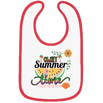 Discover Cute summer design printed Sweet summer time Bibs