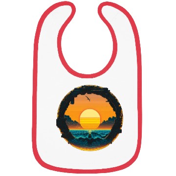 Discover Cyberpunk Sunset Pixel Bibs