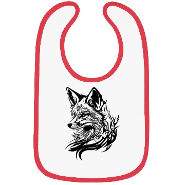 Discover Elegant Cute Fox In Tattoo Ink Bibs