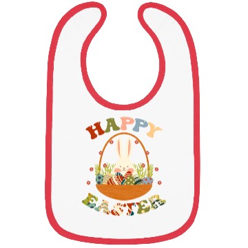 Discover Funny Happy Easter Bunny Eggs Rabbit Basket. Bibs