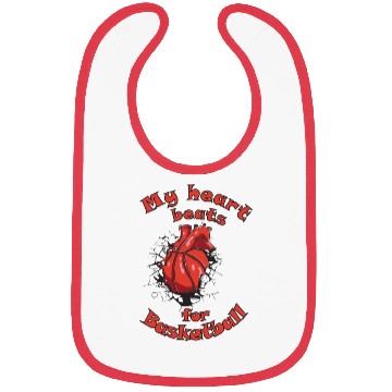 Discover My heart beats for basketball jersey Bibs