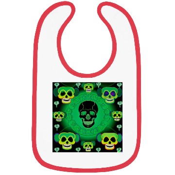 Discover Psychedelic Green St Patrick’s Day Skulls Bibs