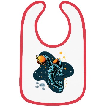 Discover Blue and Orange illustrated Astronaut Galaxy Bibs