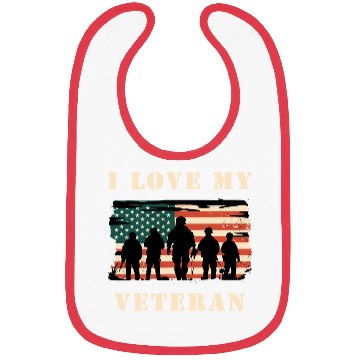 Discover I Love My Veteran Bibs