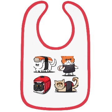 Discover Sushi Persian Cat for Funny Cat Lover Bibs