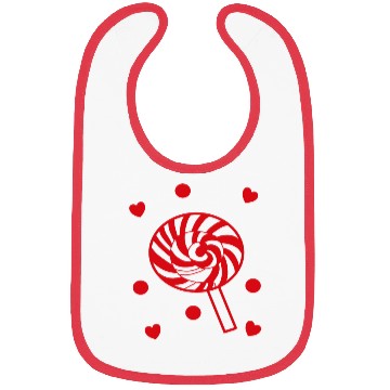 Discover cute red candy sweet lollipop lover Bibs
