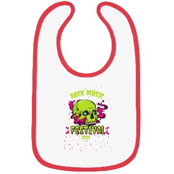 Discover Skull Givin' Raspberry Dk , Rock music Bibs