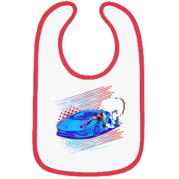 Discover Funny Cat Racing Car Graphic Bibs