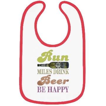 Discover Run Miles Drink Beer be Happy Bibs