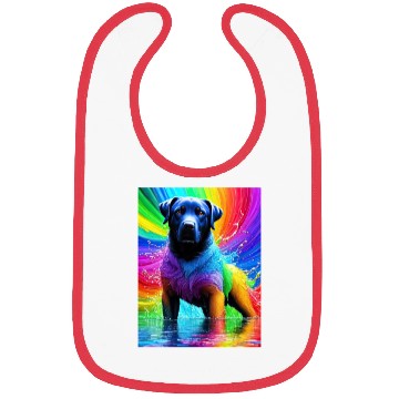 Discover Labrador Retriever with rainbow splashes of colors Bibs