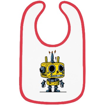 Discover Retro Vintage Yellow Robot Bibs