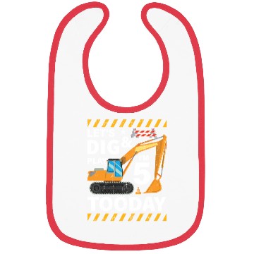 Discover Birthday Boy 5 Construction 5th Birthday Excavator Bibs