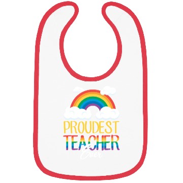 Discover Proud Teacher Gay Pride Teaching Rainbow Flag Bibs