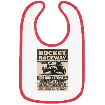 Discover Vintage Hot Rod Classic Drag Racing Poster Bibs