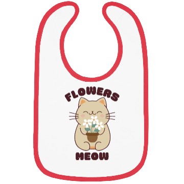 Discover Kawaii cat and flowers, meow! Bibs