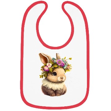 Discover Easter Bunny Rabbit Women Happy Bunny Flower Grap Bibs
