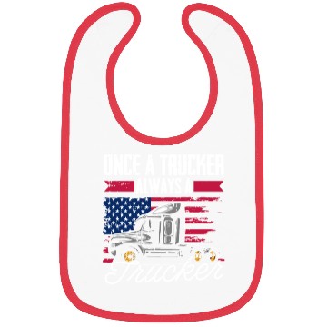 Discover Truck Driver Us Flag Old Man Trucker Bibs