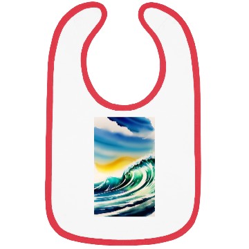 Discover Ocean Waves Painting Design Bibs