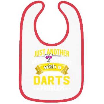 Discover Wine Drinker with Darts Problem Wine Lover Funny C Bibs
