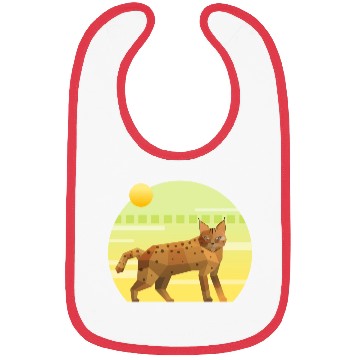 Discover Lynx Bobcat on Geometric Background Bibs