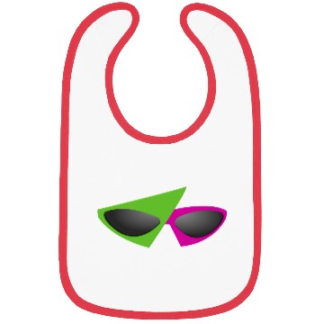 Discover 80s Retro Green and Pink Glasses Bibs