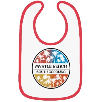 Discover Myrtle Beach South Carolina Palm Tree Stylish Bibs