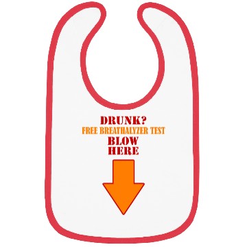 Discover Drunk Free breathalyzer test blow here down arrow Bibs