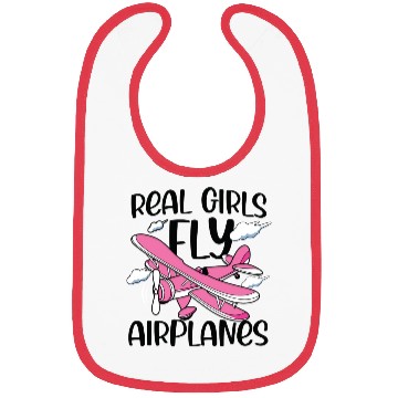 Discover Real Girls Fly Airplanes Bibs