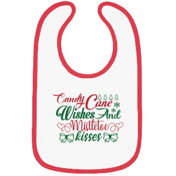 Discover Candy Cane Wishes And Mistletoe Kisses Bibs