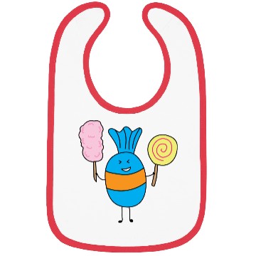 Discover Cute Candy Holding Lollipop And Cutton Candy Bibs