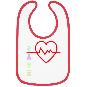 Discover Rave with heart beat logo Bibs
