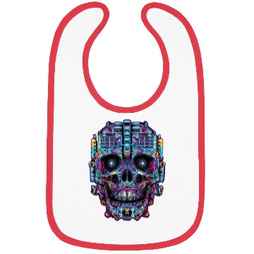 Discover Psychedelic Robot Skull Bibs
