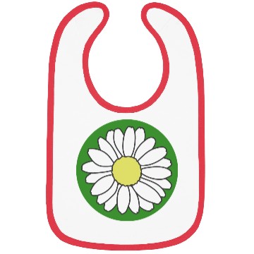 Discover Cute flower in green circle Bibs