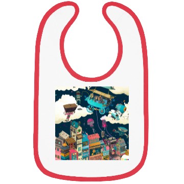 Discover Paradise Cartoon Imagination Dream City Bibs