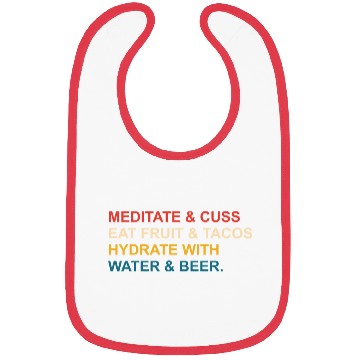 Discover Meditate&Cuss Eat Fruit&Wings Bibs