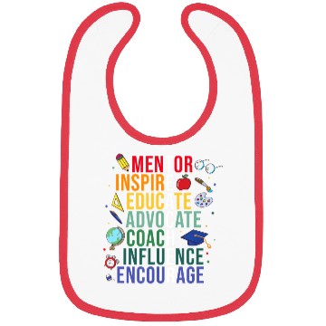 Discover Mentor Inspire Educate Inspired Teacher Life Back Bibs